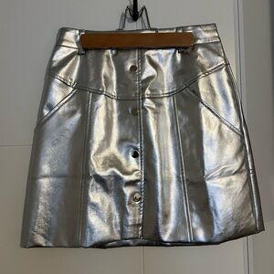 SHEIN Metallic Silver Mini Skirt